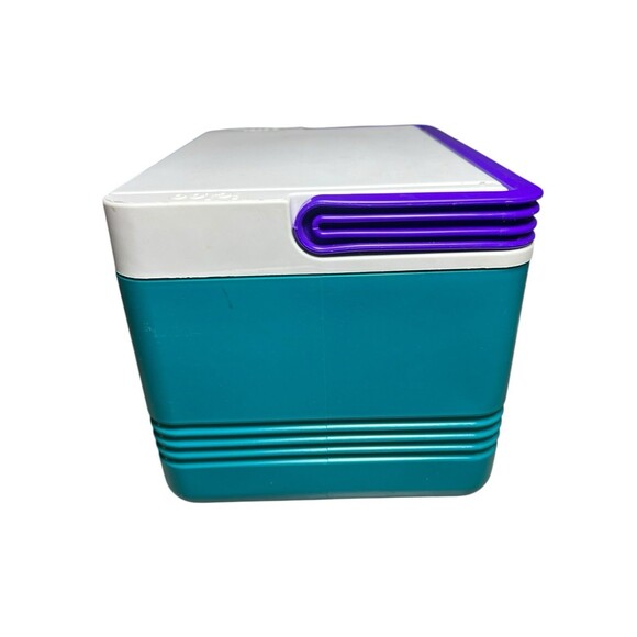 Igloo Polar Six teal purple ice chest insulated USA small lunch box 6 pack 1997 - Picture 7 of 12